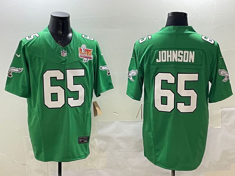 Men Philadelphia Eagles #65 Johnson Green Retro three generations 2025 Nike Limited NFL Jersey style 2->philadelphia eagles->NFL Jersey
